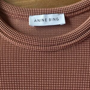 Anine Bing Caitlyn Waffle Tee Size Small